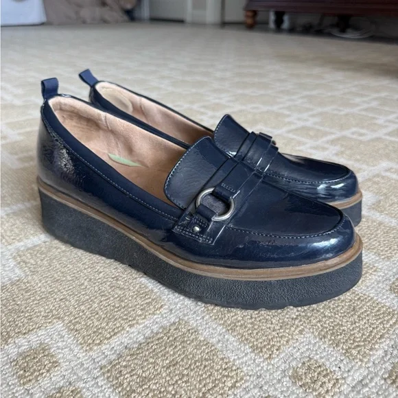 SOUL Naturalizer Navy Patent Platform Loafers Chunky Comfort Shoes 10W - Picture 17 of 17